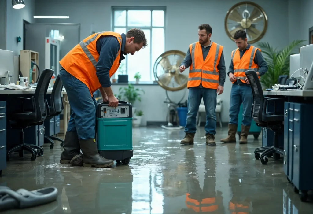 profassional water damage restoration team